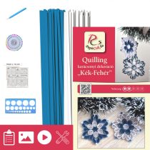   Blau-Weiß - Quilling Muster (200 Stück Streifen, Beschreibung, Werkzeuge)