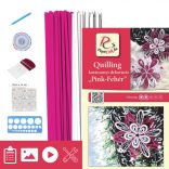 Pink-Weiß - Quilling Muster (200 Stück Streifen, Beschreibung, Werkzeuge)