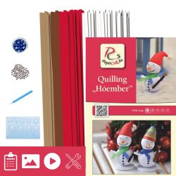   Schneemann - Quilling Muster (260 Stück Streifen, Beschreibung, Werkzeuge)