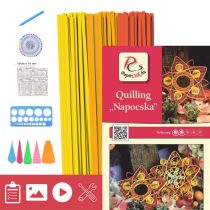   Sonne - Quilling Muster (240 Stück Streifen, Beschreibung, Werkzeuge)