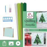 Tannenbaum - Quilling Muster (60 Stück Streifen und Beschreibung, Werkzeuge)